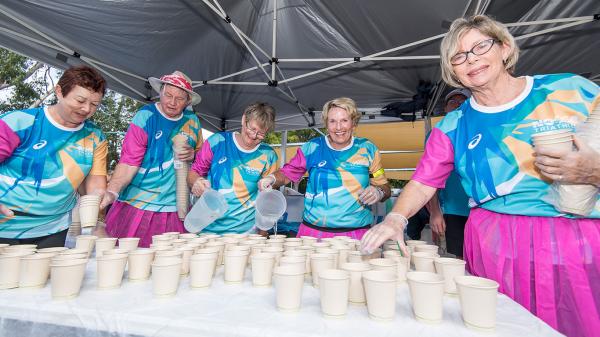volunteer aid station paper cups